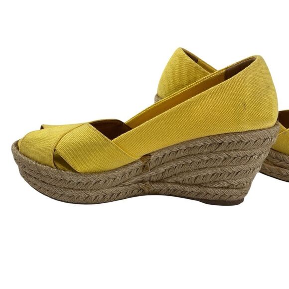 Tory Burch Yellow Espadrille Shoes with Crossover Straps - Picture 9 of 11